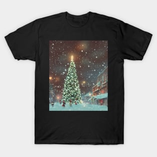 Vintage Christmas Reunion with Family and Friends by the Snowy Weather T-Shirt